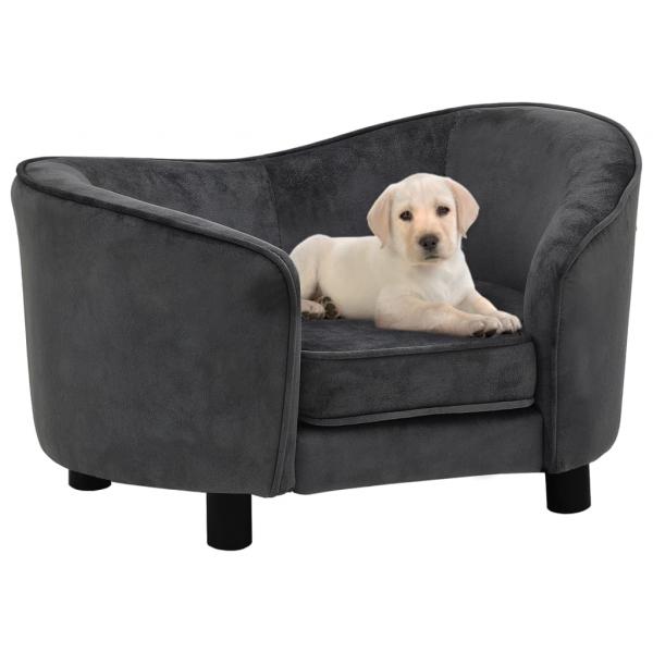 ARDEBO.de - Hundesofa Dunkelgrau 69x49x40 cm Plüsch   
