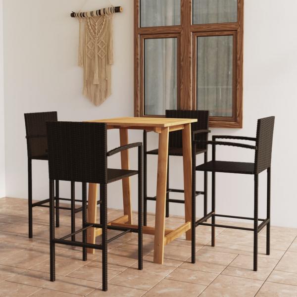 ARDEBO.de - 5-tlg. Gartenbar-Set Braun