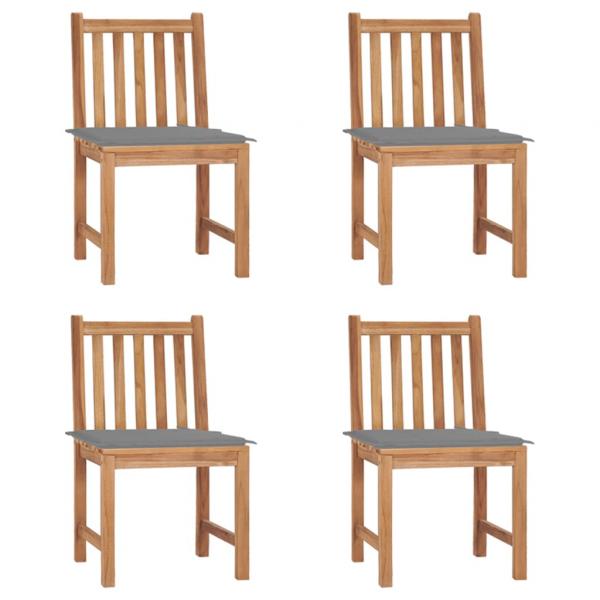 ARDEBO.de - Gartenstühle 4 Stk. mit Kissen Massivholz Teak 