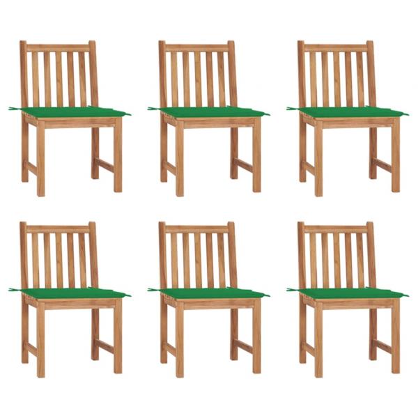 ARDEBO.de - Gartenstühle 6 Stk. mit Kissen Massivholz Teak