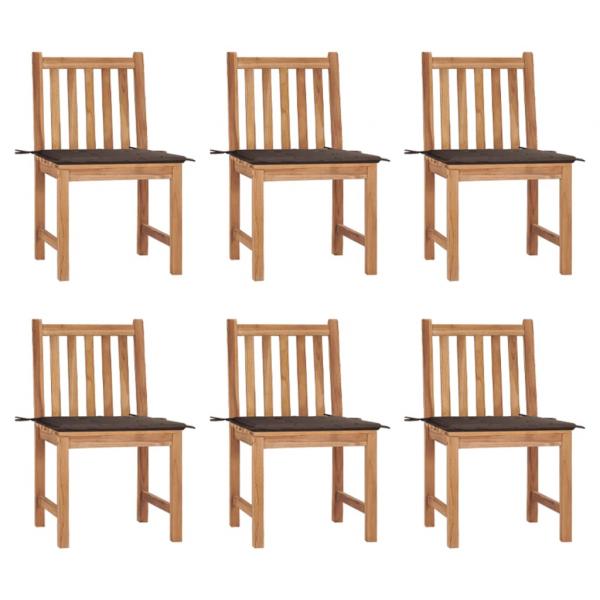 ARDEBO.de - Gartenstühle 6 Stk. mit Kissen Massivholz Teak
