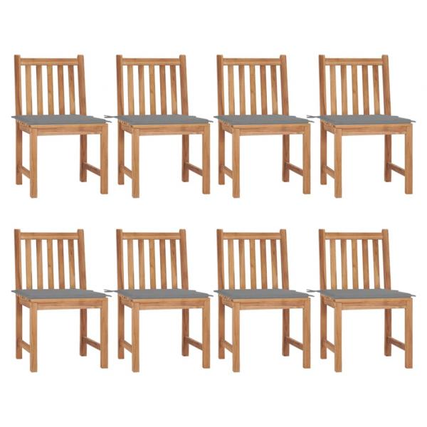 ARDEBO.de - Gartenstühle 8 Stk. mit Kissen Massivholz Teak