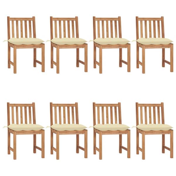 ARDEBO.de - Gartenstühle 8 Stk. mit Kissen Massivholz Teak