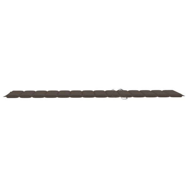 Sonnenliegen 2 Stk. mit Auflagen Taupe Massivholz Teak