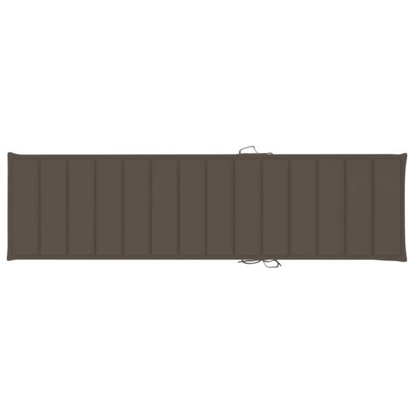 Sonnenliegen 2 Stk. mit Auflagen Taupe Massivholz Teak