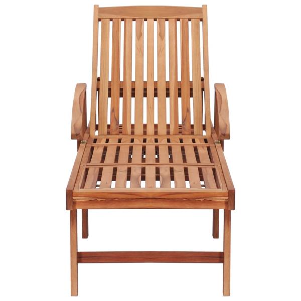 Sonnenliegen 2 Stk. mit Auflagen Taupe Massivholz Teak