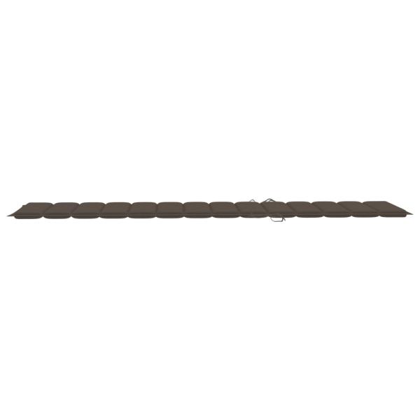 Sonnenliegen 2 Stk. mit Auflagen Taupe Massivholz Teak