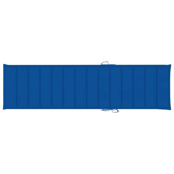 Sonnenliegen 2 Stk. mit Auflagen Königsblau Massivholz Teak