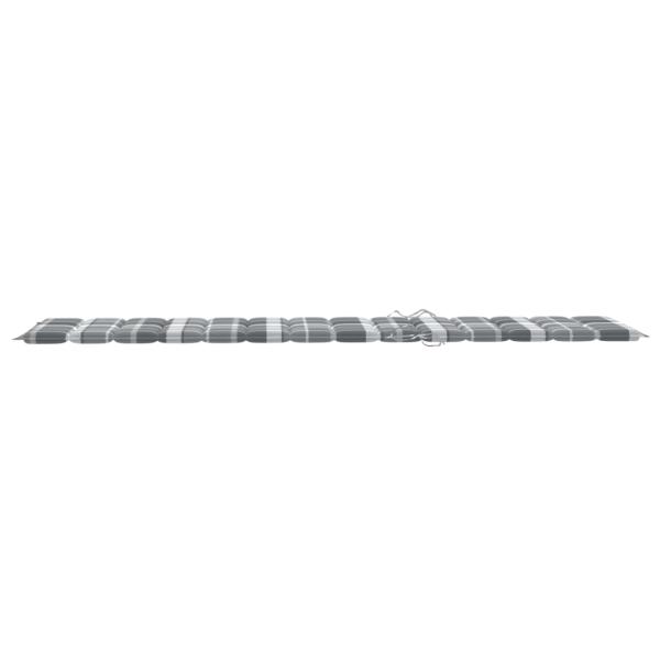 Sonnenliegen 2 Stk. Auflagen Graues Karomuster Massivholz Teak
