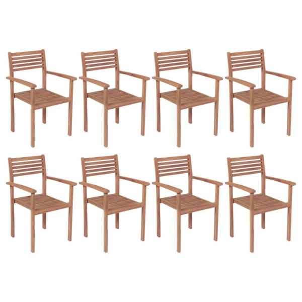 ARDEBO.de - Stapelbare Gartenstühle 8 Stk. Massivholz Teak