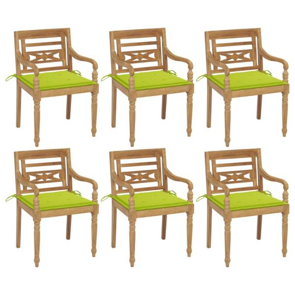 ARDEBO.de - Batavia-Stühle mit Kissen 6 Stk. Massivholz Teak