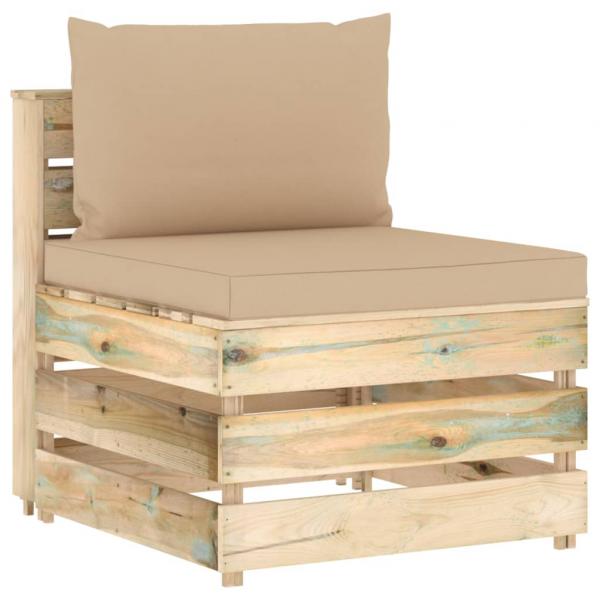 ARDEBO.de - Modulares Mittelsofa mit Kissen Grün Imprägniertes Holz