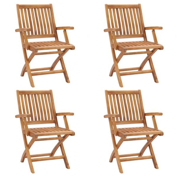ARDEBO.de - Klappbare Gartenstühle 4 Stk. Massivholz Teak