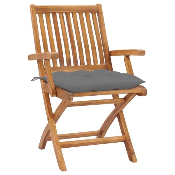 Klappbare Gartenstühle mit Kissen 4 Stk. Massivholz Teak