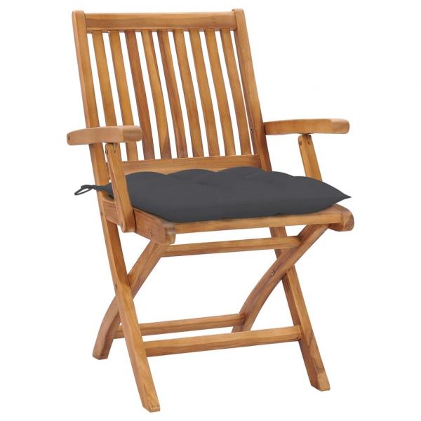Klappbare Gartenstühle mit Kissen 6 Stk. Massivholz Teak