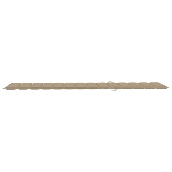 Sonnenliegen 2 Stk. mit Auflagen Beige Massivholz Teak