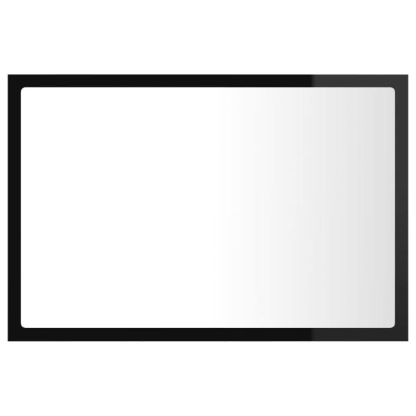 ARDEBO.de - LED-Badspiegel Hochglanz-Schwarz 60x8,5x37 cm Acryl