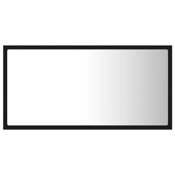 LED-Badspiegel Schwarz 80x8,5x37 cm Acryl