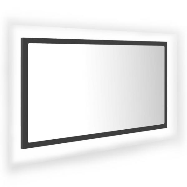 ARDEBO.de - LED-Badspiegel Grau 80x8,5x37 cm Acryl