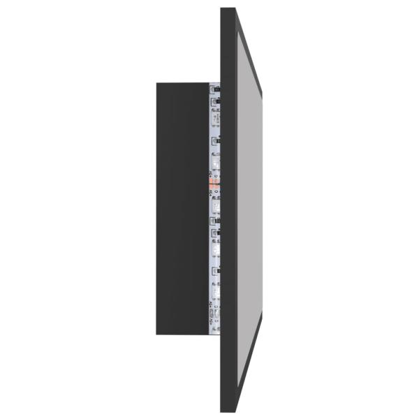 LED-Badspiegel Grau 80x8,5x37 cm Acryl