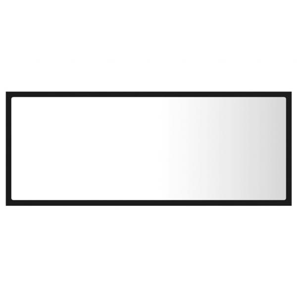 LED-Badspiegel Schwarz 100x8,5x37 cm Acryl
