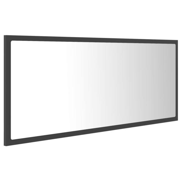 ARDEBO.de - LED-Badspiegel Grau 100x8,5x37 cm Acryl