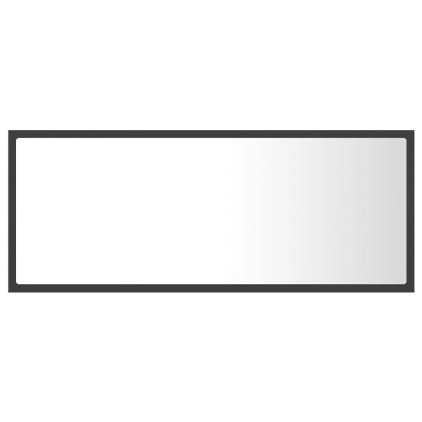 LED-Badspiegel Grau 100x8,5x37 cm Acryl