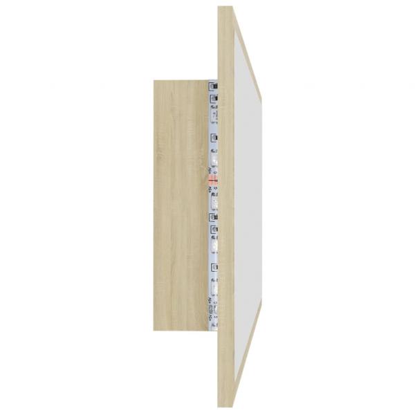 LED-Badspiegel Sonoma-Eiche 100x8,5x37 cm Acryl