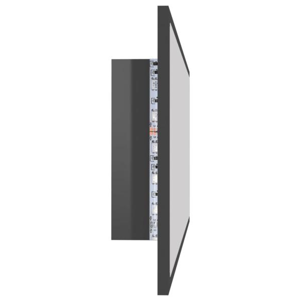 LED-Badspiegel Hochglanz-Grau 100x8,5x37 cm Acryl