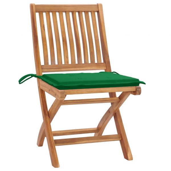 ARDEBO.de - Klappbare Gartenstühle mit Kissen 4 Stk. Massivholz Teak