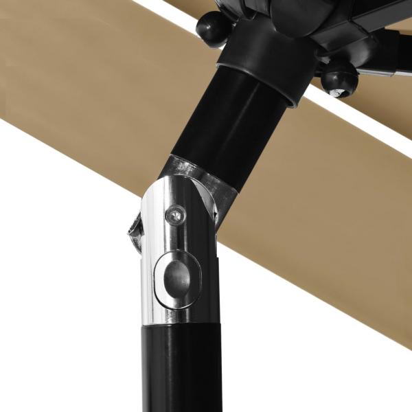 Sonnenschirm mit Aluminium-Mast 3-lagig Taupe 2,5 m