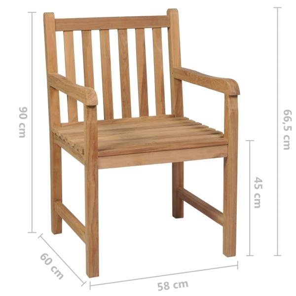 Gartenstühle 6 Stk. mit Hellblauen Kissen Massivholz Teak