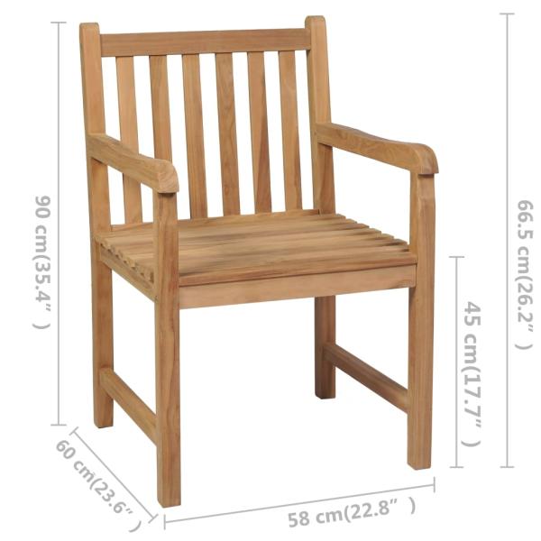 Gartenstühle 8 Stk. mit Hellblauen Kissen Massivholz Teak
