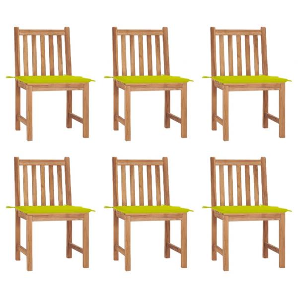 ARDEBO.de - Gartenstühle 6 Stk. mit Kissen Massivholz Teak