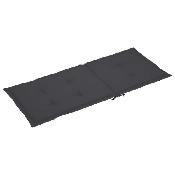 Verstellbare Gartenstühle mit Auflagen 8 Stk. Grau Akazienholz