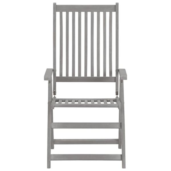 Verstellbare Gartenstühle mit Auflagen 8 Stk. Grau Akazienholz