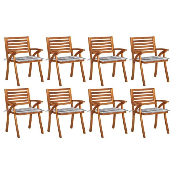 ARDEBO.de - Gartenstühle mit Kissen 8 Stk. Massivholz Akazie