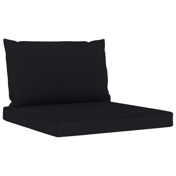 ARDEBO.de - Palettenkissen 2-tlg. Schwarz Oxford-Gewebe