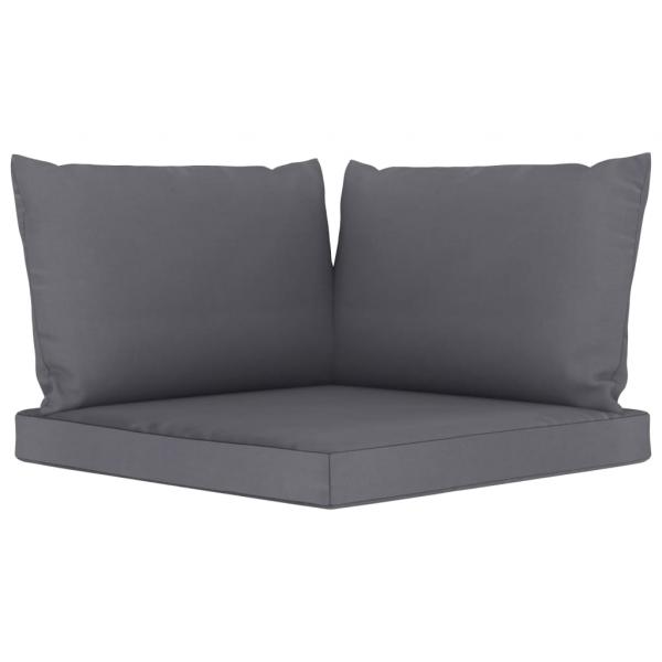 Palettenkissen 3-tlg. Anthrazit Oxford-Gewebe
