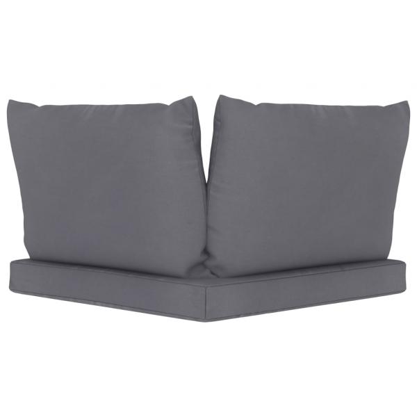 Palettenkissen 3-tlg. Anthrazit Oxford-Gewebe