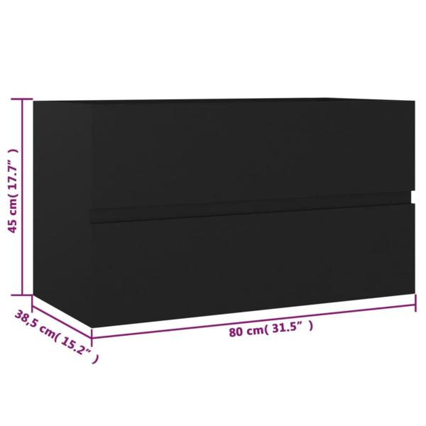 Badmöbel-Set Schwarz Holzwerkstoff