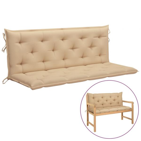 Gartenbank-Auflagen 2 Stk. Beige 150x50x7 cm Oxford-Gewebe