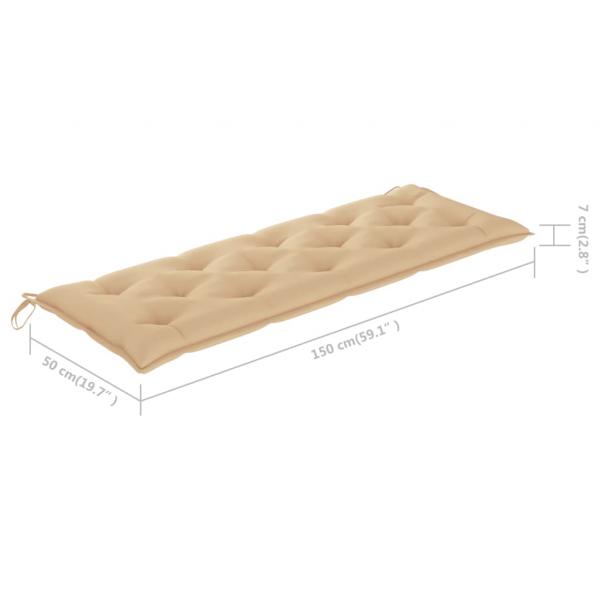 Gartenbank-Auflagen 2 Stk. Beige 150x50x7 cm Oxford-Gewebe