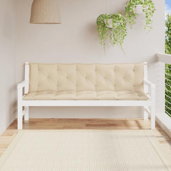ARDEBO.de - Gartenbank-Auflagen 2 Stk. Beige 180x50x7 cm Oxford-Gewebe