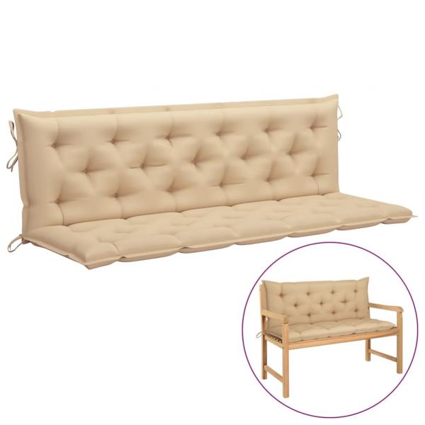 Gartenbank-Auflagen 2 Stk. Beige 180x50x7 cm Oxford-Gewebe