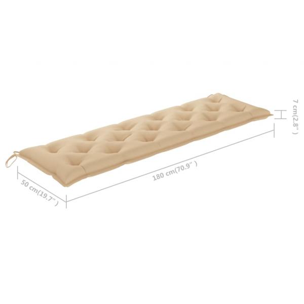 Gartenbank-Auflagen 2 Stk. Beige 180x50x7 cm Oxford-Gewebe