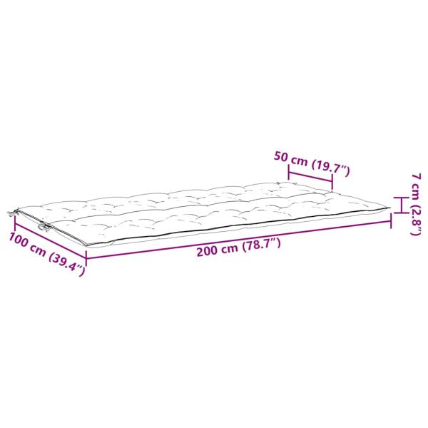 ARDEBO.de - Gartenbank-Auflagen 2 Stk. Schwarz 200x50x7 cm Oxford-Gewebe
