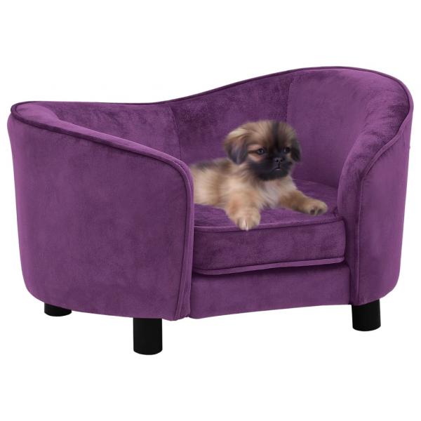 ARDEBO.de - Hundesofa Burgunderrot 69x49x40 cm Plüsch   