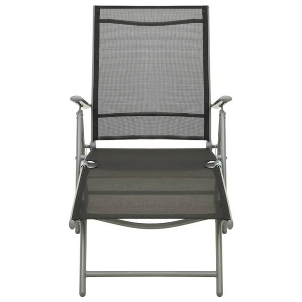 3-tlg. Garten-Lounge-Set Textilene und Aluminium Silbern