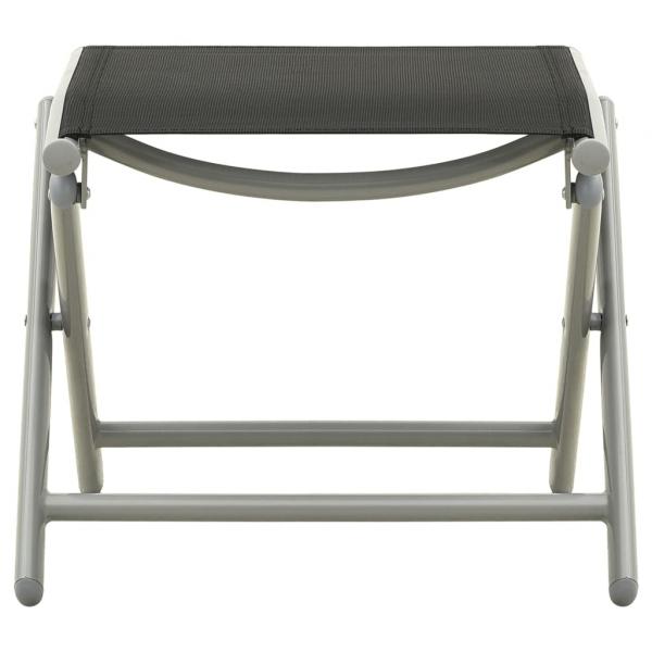 3-tlg. Garten-Lounge-Set Textilene und Aluminium Silbern